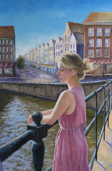 Painting titled "In Amsterdam" by Vita Schagen, Original Artwork, Oil