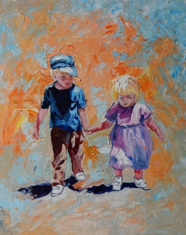 Painting titled "Best friends" by Vita Schagen, Original Artwork, Oil