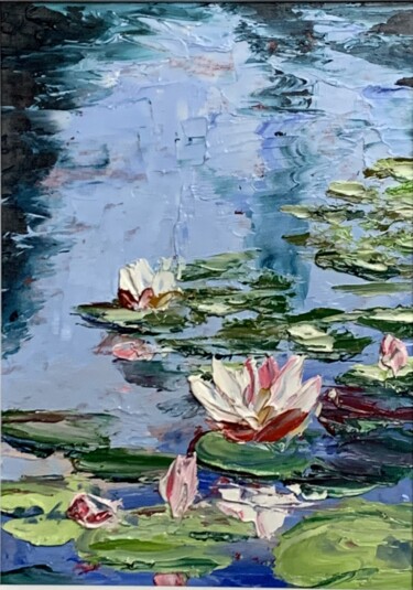 Painting titled "Lilly pad. Lilly po…" by Vita Schagen, Original Artwork, Oil