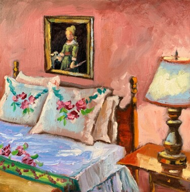 Painting titled "Bedroom." by Vita Schagen, Original Artwork, Oil