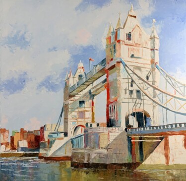 Ζωγραφική με τίτλο "London. Tower bridg…" από Vita Schagen, Αυθεντικά έργα τέχνης, Λάδι Τοποθετήθηκε στο Ξύλινο φορείο σκελε…