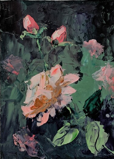 Ζωγραφική με τίτλο "Rose" από Vita Schagen, Αυθεντικά έργα τέχνης, Λάδι