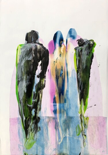 Картина под названием "Human Figures. Abst…" - Vita Schagen, Подлинное произведение искусства, Акрил