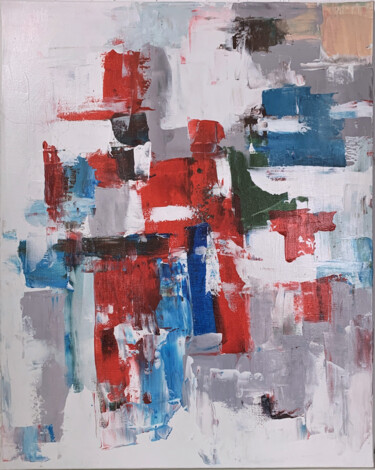 Ζωγραφική με τίτλο "Abstract acrylic pa…" από Vita Schagen, Αυθεντικά έργα τέχνης, Ακρυλικό Τοποθετήθηκε στο Ξύλινο φορείο σ…