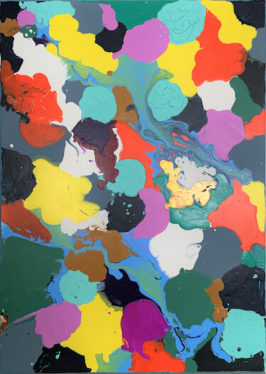Картина под названием "Abstract acrylic pa…" - Vita Schagen, Подлинное произведение искусства, Акрил Установлен на Деревянна…