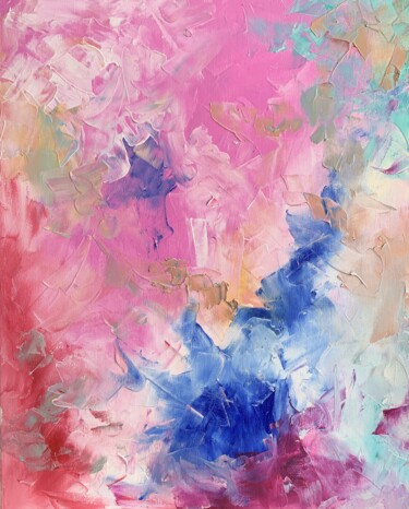 Peinture intitulée "Colorful splash 2.…" par Vita Schagen, Œuvre d'art originale, Huile Monté sur Châssis en bois
