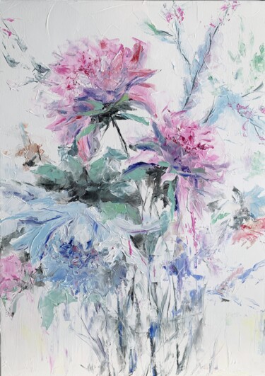 Картина под названием "Floral fantasy. Abs…" - Vita Schagen, Подлинное произведение искусства, Масло Установлен на Деревянна…