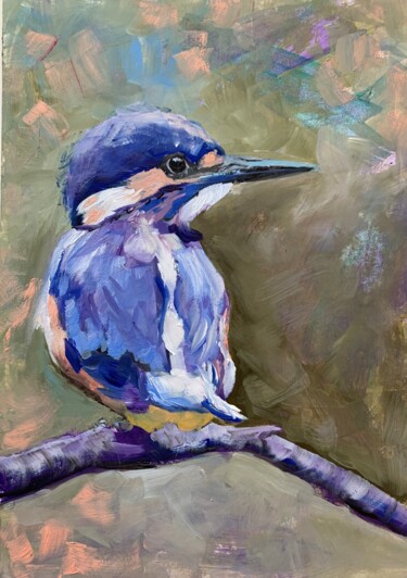 Peinture intitulée "Kingfisher Bird." par Vita Schagen, Œuvre d'art originale, Huile