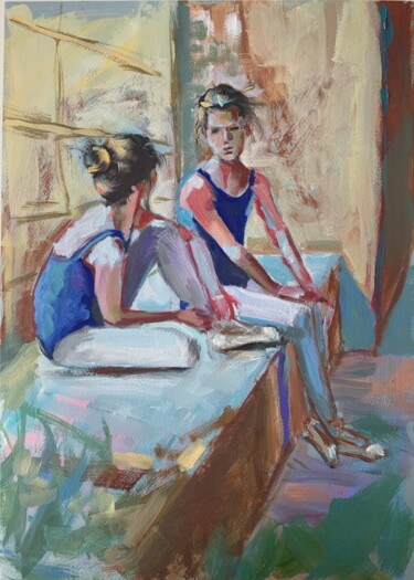 Schilderij getiteld "Ballet,  female bal…" door Vita Schagen, Origineel Kunstwerk, Olie