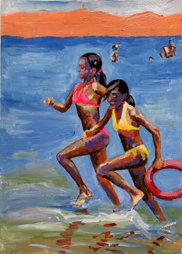 Pittura intitolato "Vacation in Italy.…" da Vita Schagen, Opera d'arte originale, Gouache