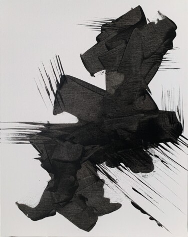 Pintura titulada "Black & White abstr…" por Vita Schagen, Obra de arte original, Acrílico Montado en Bastidor de camilla de…