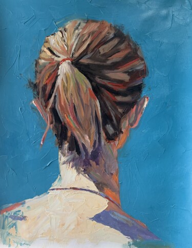 Painting titled "LOOKING BACK. N2. P…" by Vita Schagen, Original Artwork, Oil Mounted on Wood Stretcher frame
