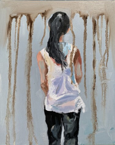 Pintura titulada "Woman figure." por Vita Schagen, Obra de arte original, Oleo Montado en Cartulina