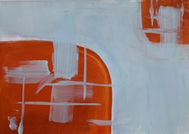 Painting titled "Orange and blue abs…" by Vita Schagen, Original Artwork, Acrylic