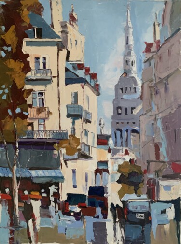 Pittura intitolato "Paris. Monmartre. F…" da Vita Schagen, Opera d'arte originale, Olio Montato su Telaio per barella in leg…