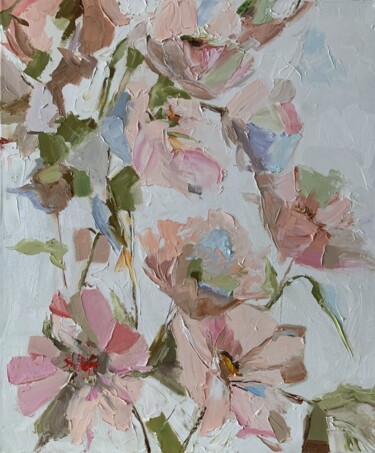Pittura intitolato "Tender flowers, lan…" da Vita Schagen, Opera d'arte originale, Olio Montato su Telaio per barella in leg…