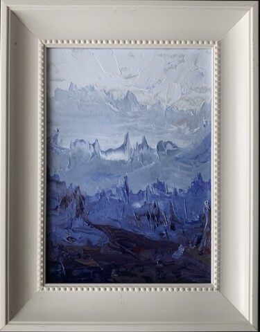 Pittura intitolato "Blue Abstract lands…" da Vita Schagen, Opera d'arte originale, Olio
