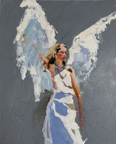 Ζωγραφική με τίτλο "Angel. #15" από Vita Schagen, Αυθεντικά έργα τέχνης, Λάδι Τοποθετήθηκε στο Χαρτόνι