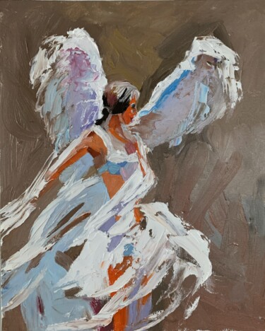 Pintura titulada "Angel. #18" por Vita Schagen, Obra de arte original, Oleo Montado en Cartulina