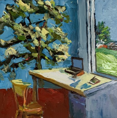 Peinture intitulée "Interior, room with…" par Vita Schagen, Œuvre d'art originale, Huile Monté sur Carton