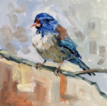 Pintura intitulada "Bird. #18" por Vita Schagen, Obras de arte originais, Óleo Montado em Cartão