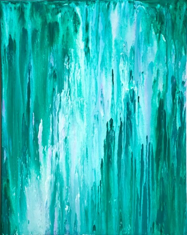 Peinture intitulée "emerald forest" par Vita Sidareika, Œuvre d'art originale, Acrylique