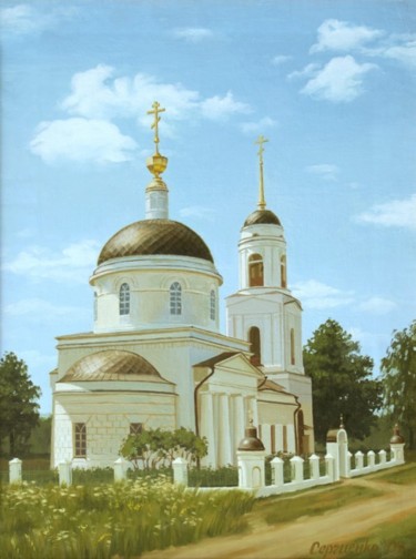 Картина под названием "Церковь Преображения" - Vita Sergienko, Подлинное произведение искусства, Масло