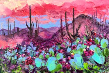 Peinture intitulée "Пустыня Аризоны" par Vita Bogachenko, Œuvre d'art originale, Huile