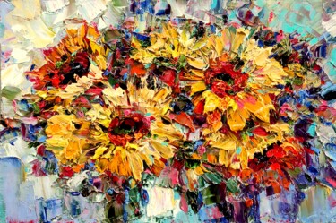 Картина под названием "Подсолнухи полевые" - Vita Bogachenko, Подлинное произведение искусства, Масло