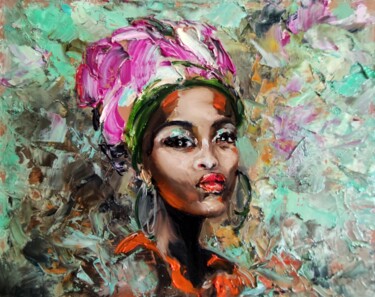 Ζωγραφική με τίτλο "африканская ведьма" από Vita Bogachenko, Αυθεντικά έργα τέχνης, Λάδι
