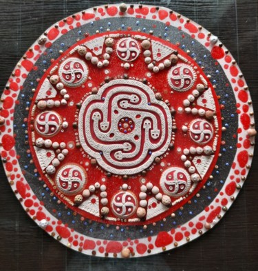 Art textile intitulée "Trypillian swastika…" par Vitalia Stupak, Œuvre d'art originale, Céramique