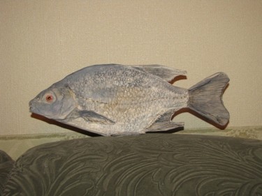 Скульптура под названием "рыба лещ" - Виталий Парфенов, Подлинное произведение искусства, Дерево