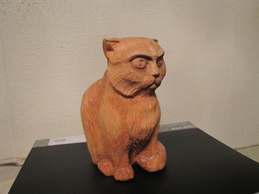 Скульптура под названием "кот" - Виталий Парфенов, Подлинное произведение искусства, Дерево