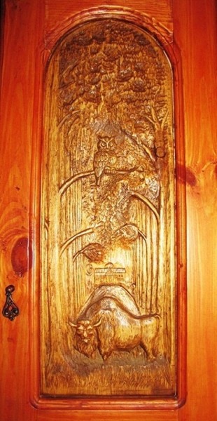 Скульптура под названием "пано-дверь2" - Виталий Парфенов, Подлинное произведение искусства, Дерево