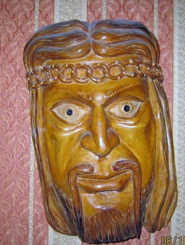 Скульптура под названием "маска" - Виталий Парфенов, Подлинное произведение искусства, Дерево