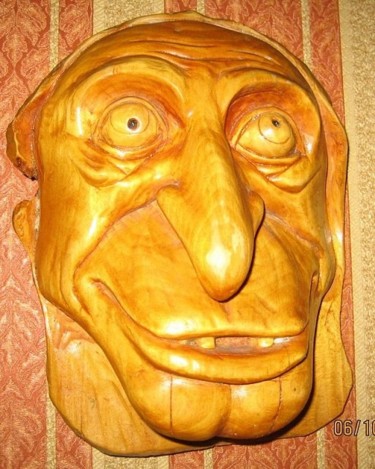 Скульптура под названием "маска ведьмы -сказк…" - Виталий Парфенов, Подлинное произведение искусства, Дерево