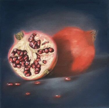 Malerei mit dem Titel "Pomegranates" von Vitalii Astapenko, Original-Kunstwerk, Pastell