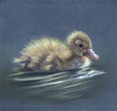 Malerei mit dem Titel "Duckling" von Vitalii Astapenko, Original-Kunstwerk, Pastell