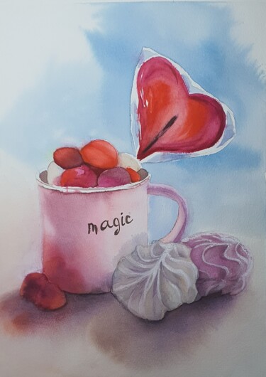 Painting titled "Delicious" by Vitalii Astapenko, Original Artwork, Watercolor