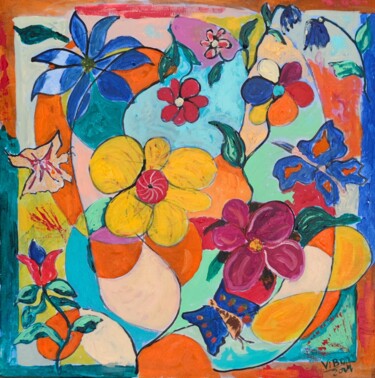 Pintura intitulada "Inner Garden" por Vitalii Bondarenko (ViBond), Obras de arte originais, Acrílico