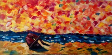 Pittura intitolato "SUNNY BEACH" da Vitalii Bondarenko (ViBond), Opera d'arte originale, Olio