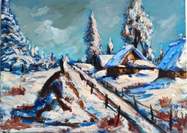 「Winter day」というタイトルの絵画 Vitalii Bondarenko (ViBond)によって, オリジナルのアートワーク, オイル