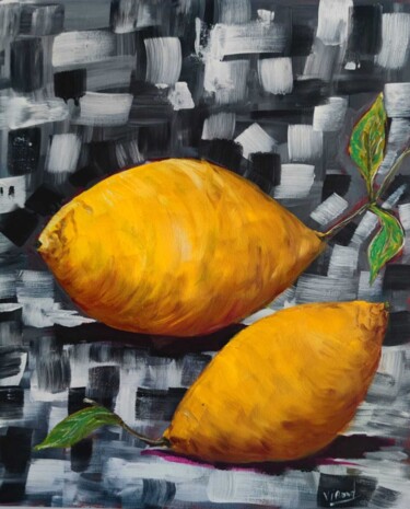 Painting titled "Lemon" by Vitalii Bondarenko (ViBond), Original Artwork, Oil