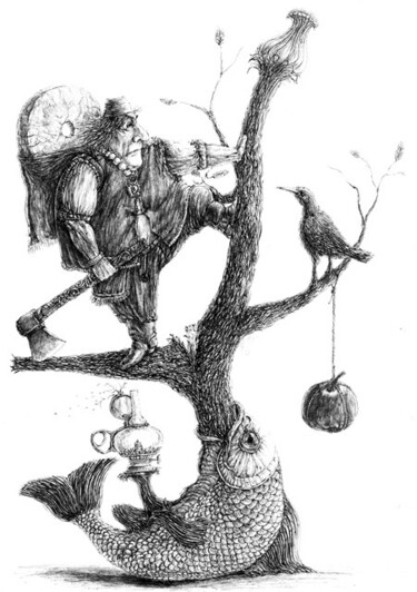 Рисунок под названием "The Tree" - Виталий Лотоцкий, Подлинное произведение искусства