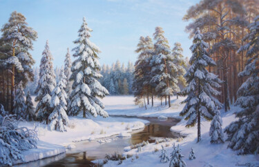 Peinture intitulée "Зима." par Vitalii Potapov, Œuvre d'art originale, Huile