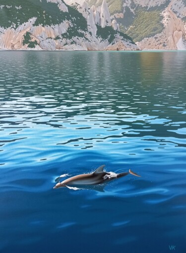 Peinture intitulée ""The warm sea"" par Vitalii Kazantsev, Œuvre d'art originale, Huile