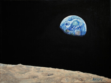Malerei mit dem Titel "Earth my Home" von Vitalii Leer, Original-Kunstwerk, Öl