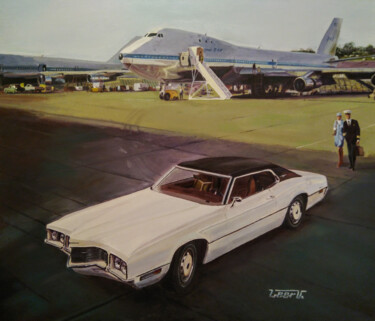 Peinture intitulée "Ford Thunderbird 19…" par Vitalii Leer, Œuvre d'art originale, Huile