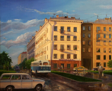 Peinture intitulée "Москва 1968г" par Vitalii Leer, Œuvre d'art originale, Huile
