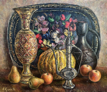 Картина под названием "Вокруг тыквы" - Калиниченко Виталий, Подлинное произведение искусства, Масло